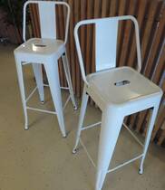 Metalen barkrukken wit