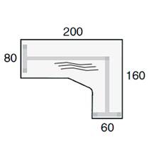 Entrada hoekbureau NG-Compact - afmetingen