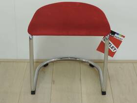 Gispen 412 hocker Manchester ribstof felrood