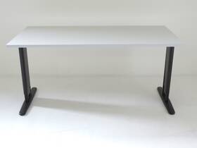 Bureau T-frame zwart met grijs blad