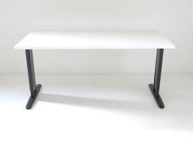 Bureau T-frame zwart met wit blad