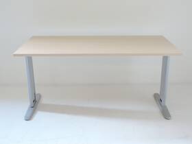 Bureau t-frame alu met ahorn blad