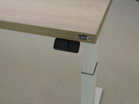 Zit-sta bureau GT-SF met wit frame en halifax blad