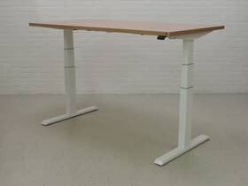 Zit-sta bureau GT-SF met wit frame en beuken blad