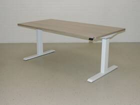 Zit-sta bureau GT-SF met wit frame en eiken robson blad