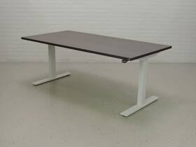 Zit-sta bureau GT-VO met wit frame en eiken donker blad