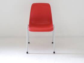 Kantinestoel Arena kuipstoel 3360 rode kuip met grijs frame