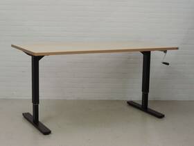 Bureau r.m. 160x80 hoogte verstelbaar d.m.v. slinger