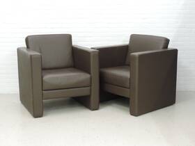 Bruin fauteuil - kunstleder Bruin fauteuil - kunstleder