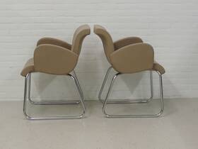 Vergaderstoel Lensvelt beige stof - model "Flag"