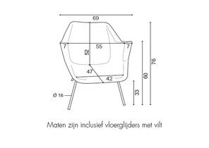 Gispen 416 fauteuil afmetingen