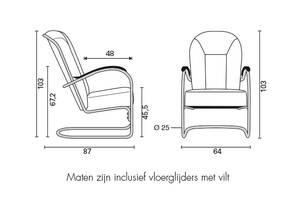Gispen AA rood afmetingen