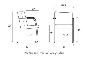 Gispen Today 603 rood afmetingen