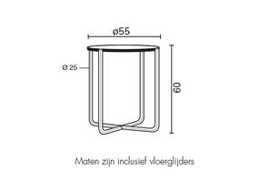 GT 413 bijzettafel - afmetingen