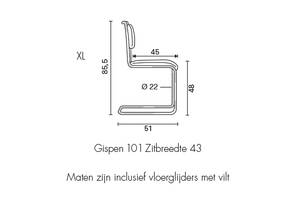 Afmetingen Gispen 101XL