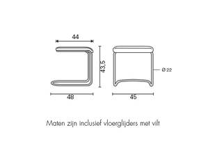Lijntekening Gispen 412 hocker