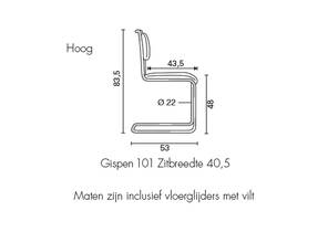 Gispen 101H afmetingen