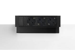Power Desk Up 3x stroom zwart