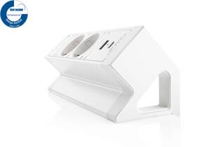 Power Desk Up 2x stroom + 2x USB charger (A/C) wit