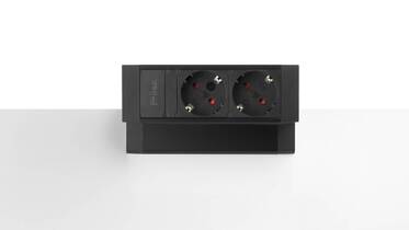 Power Desk Up 2x stroom zwart