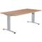 Bureau Basic alu frame / toscaans noten blad