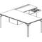 Officity X8 bureau met aanbouw-schuifdeurkast L of R incl. lade en kabelklep