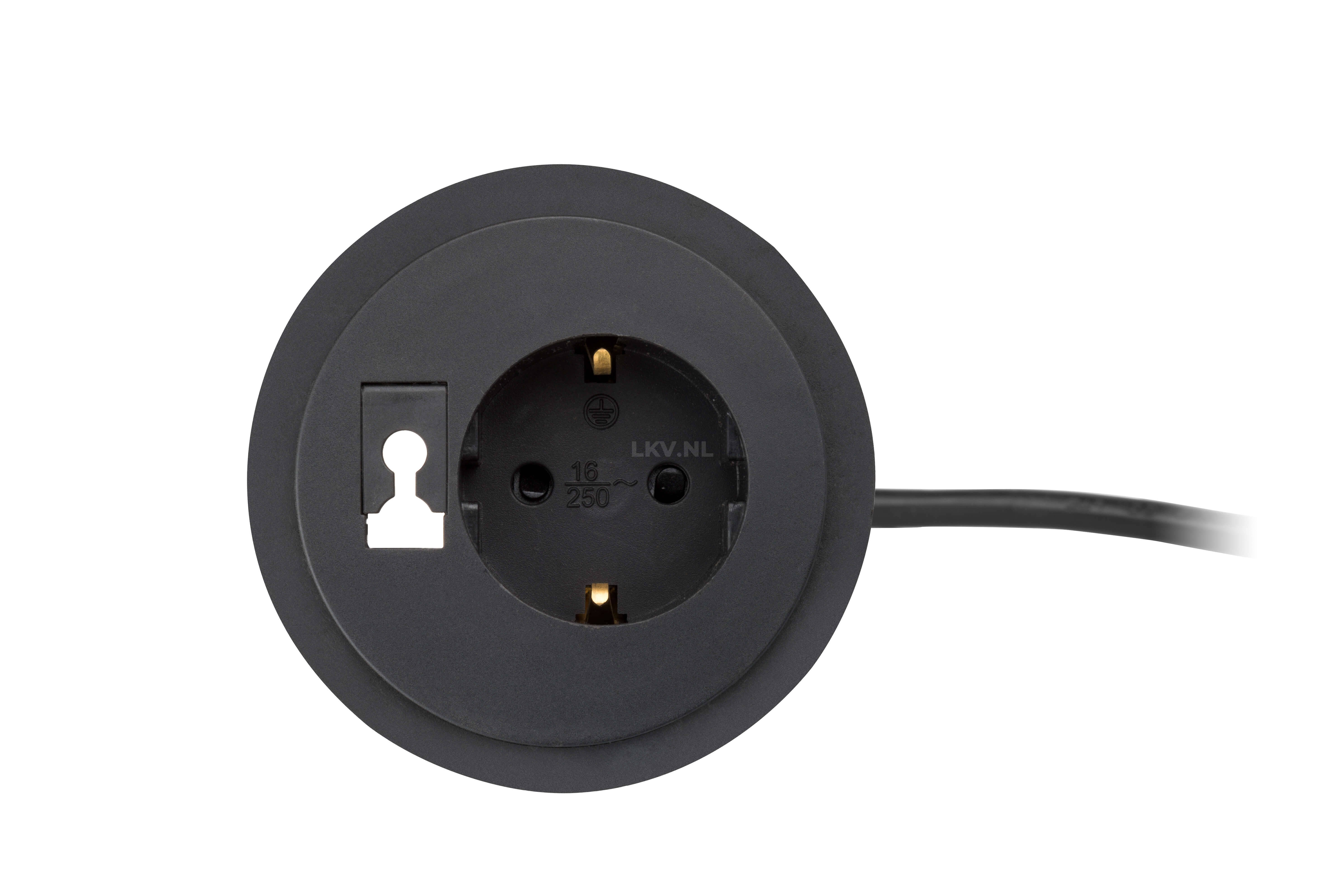 Power Spot met kabeldoorvoer zwartPower Spot met kabeldoorvoer zwart