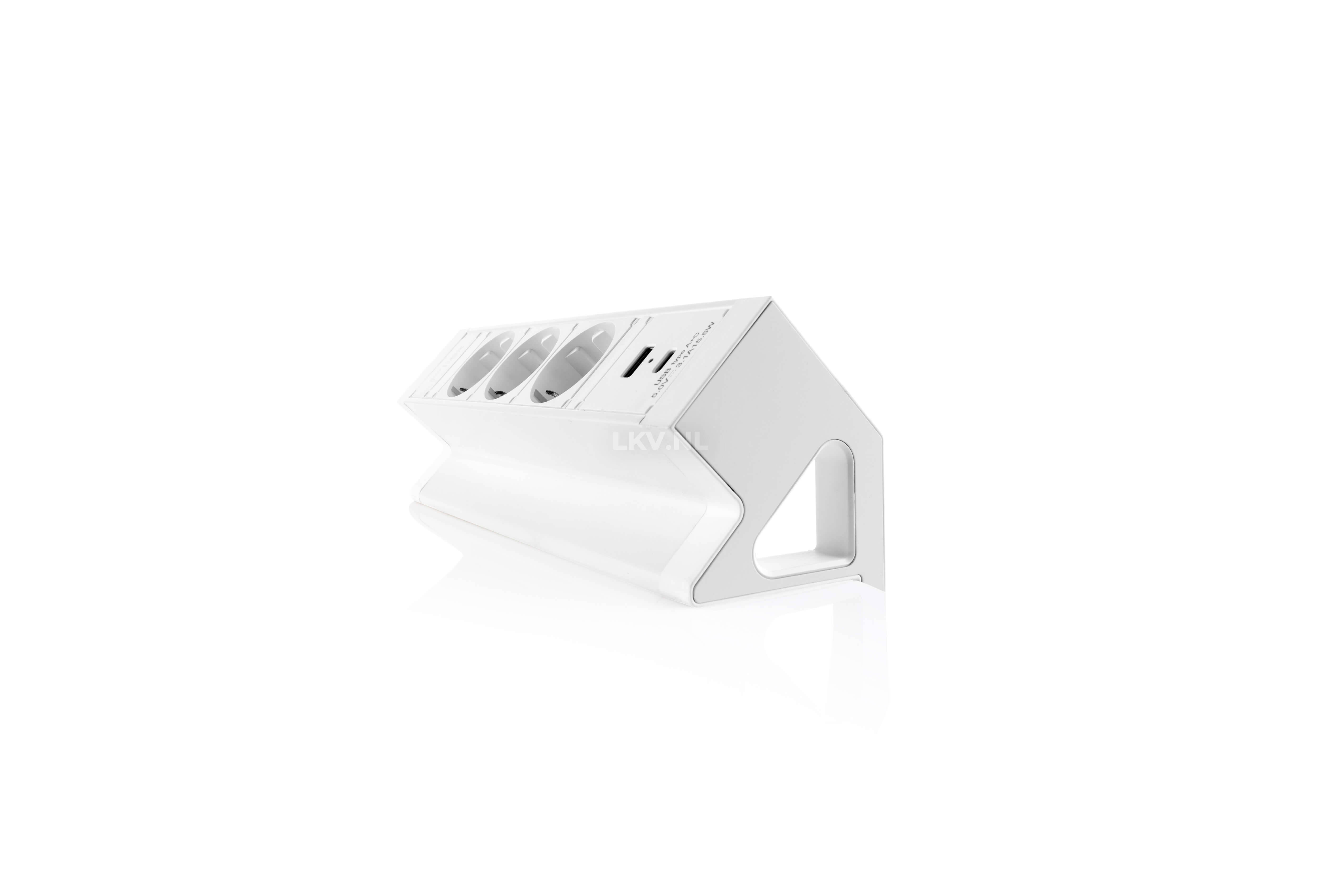 Power Desk Up 3x stroom + 2x USB charger (A/C) wit