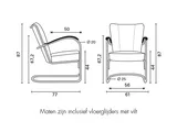 Gispen 412S zwart afmetingen