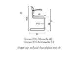 Gispen 201XL blauw afmetingen