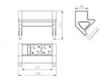 Power Desk Up 2x stroom tekening