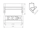 Power Desk Up 2x stroom + 2x USB charger tekening