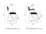 Gispen diagonaal stoel 203 afmetingen