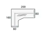 Entrada hoekbureau NG-Compact - afmetingen