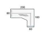 Entrada hoekbureau NG-Compact - afmetingen