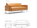 Gispen 441 2.5 zits Bruin Leer 2