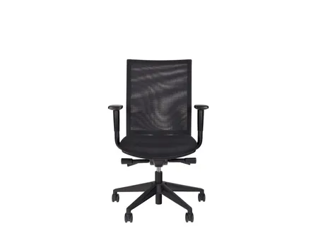 Bureaustoel NPro 50 met zwarte bekleding en netweave rug.