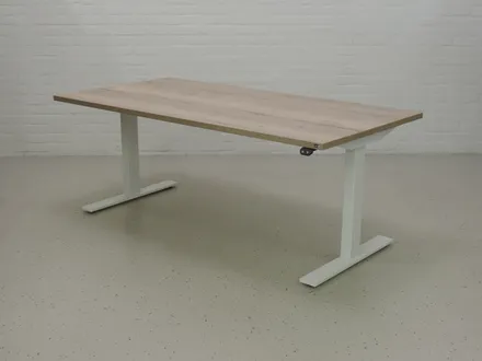 Zit-sta bureau GT-VO met wit frame en halifax blad