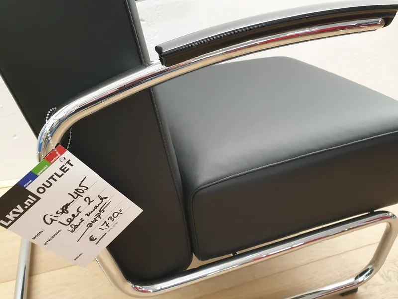 Gispen 405 Zwart leer 2