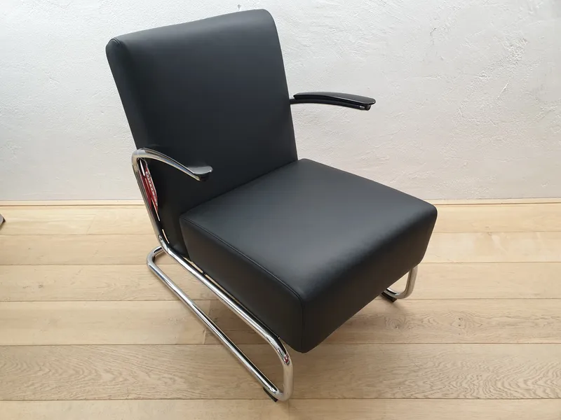 Gispen 405 Zwart leer 2