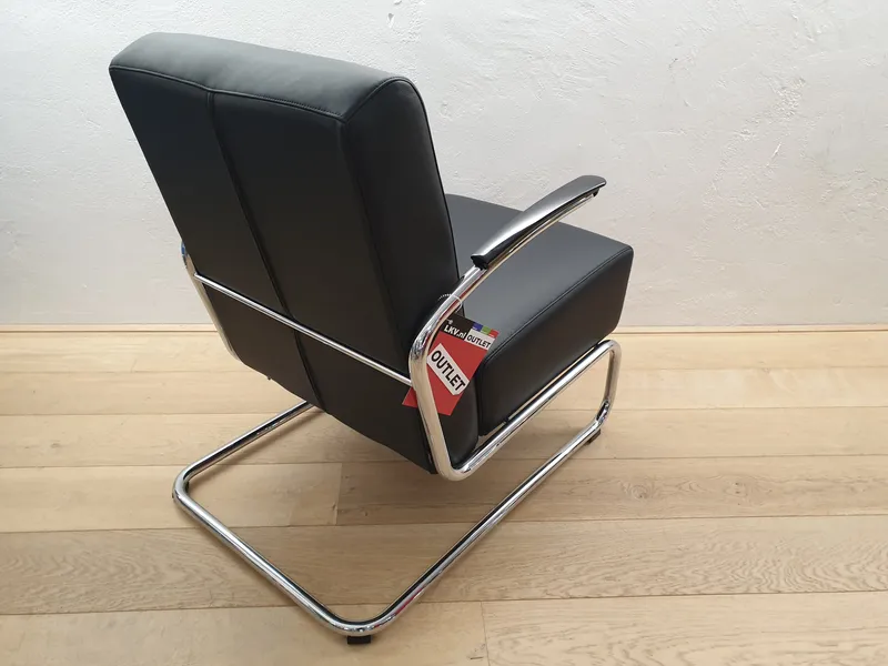 Gispen 405 Zwart leer 2