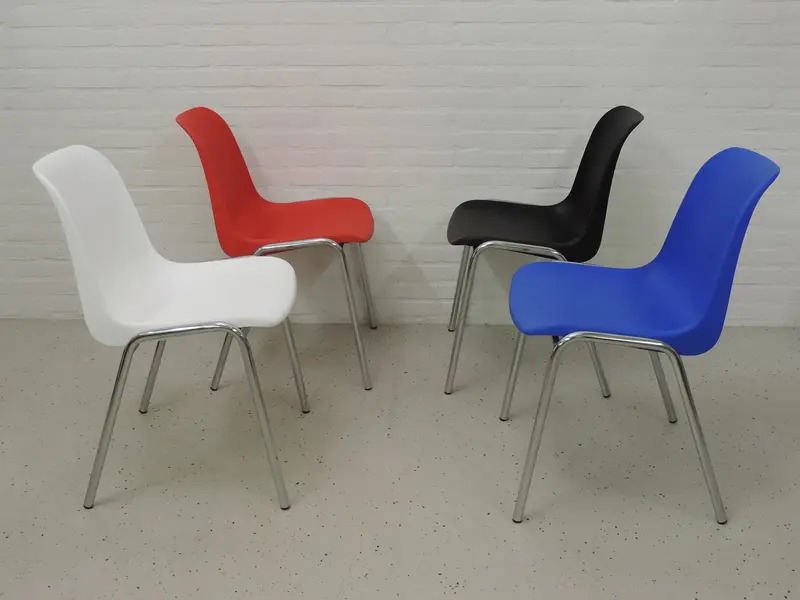 Kuipstoel chroom frame in verschillende kleuren