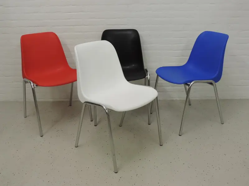 Kuipstoel chroom frame in verschillende kleuren