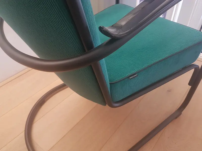 Gispen 412S zwart frame bekleding Cordova groen