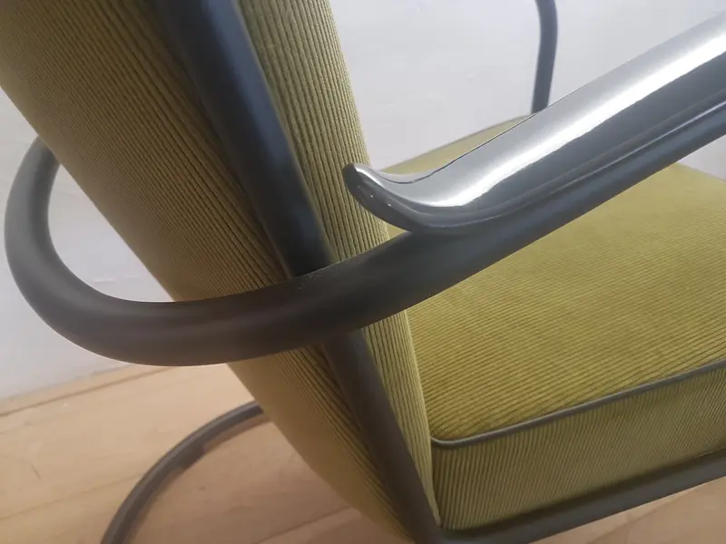 Gispen 412S zwart frame bekleding Cordova groen