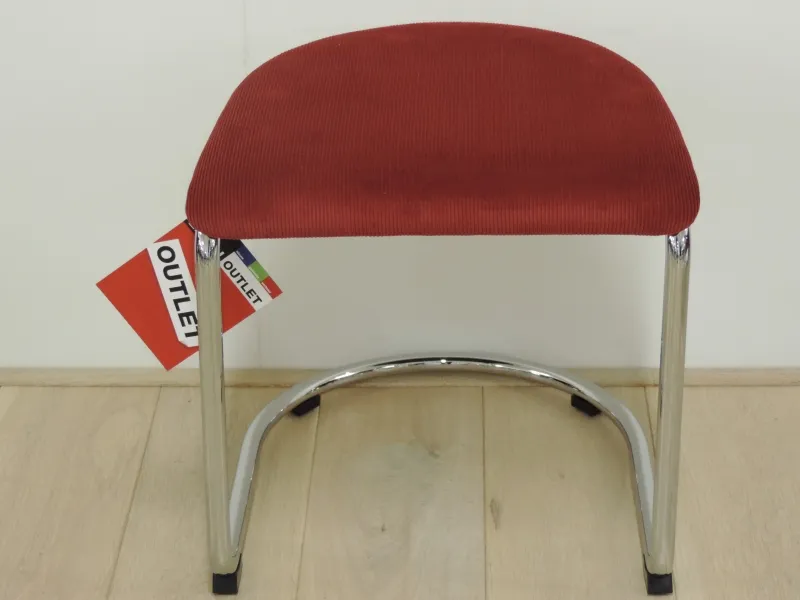 Gispen 412 hocker bordeaux ribstof