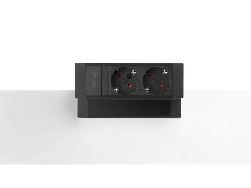 Power Desk Up 2x stroom zwart
