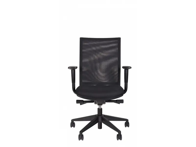 Bureaustoel NPro 50 met zwarte bekleding en netweave rug.