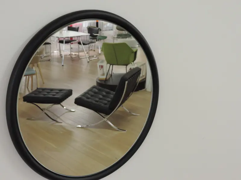 Gispen 33 spiegel, ZWART MAT poedercoat