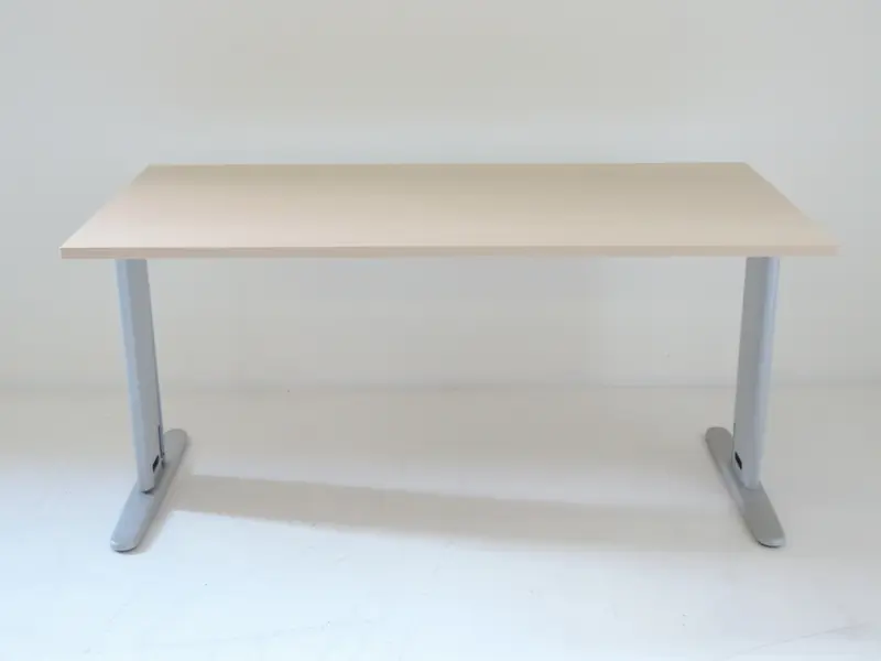 Bureau t-frame alu met ahorn blad